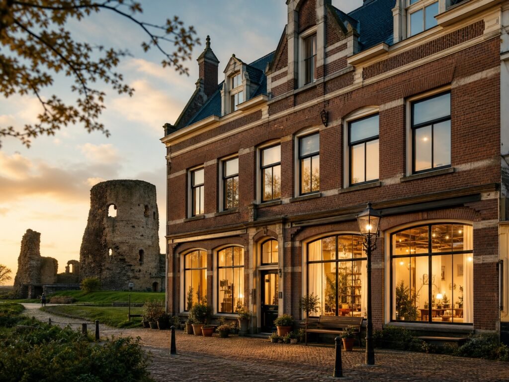 Historisch pand naast kasteelruïnes met een nieuwe ondernemende invulling